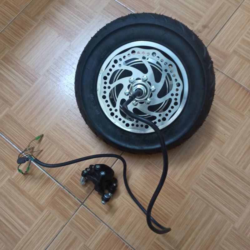 Bánh xe 10 inch phanh đĩa kèm động cơ 3 pha không chổi than 36V 350W