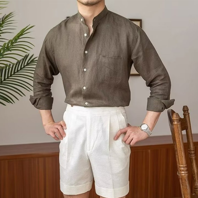 Áo Sơ Mi Tay Dài Dáng Rộng Phong Cách Hawaii Thời Trang Cho Nam