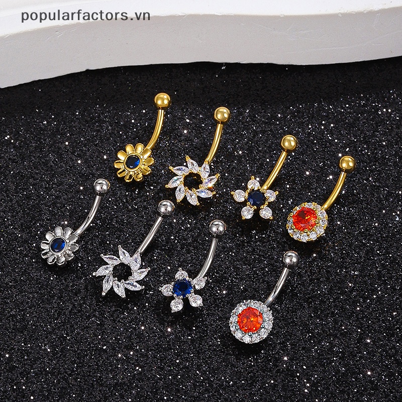 Khuyên Rốn Đính Đá Zircon Dáng Dài Thời Trang Cá Tính Cho Nữ