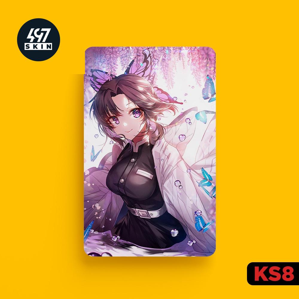 Sticker Dán Thẻ ATM Trùng Trụ Kochou Shinobu Trong Kimetsu no Yaiba - Miếng Dán ATM - Skin Card - Chất Liệu Chống Xước -