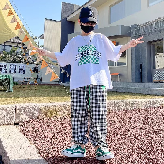 Áo Thun 100% Cotton Tay Ngắn Dáng Rộng Thời Trang Cho Bé Trai 2023