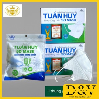 Thùng 100 Cái Khẩu Trang 5d Tuấn Huy kháng khuẩn dành cho người lớn đạt chuẩn ISO khẩu trang y tế