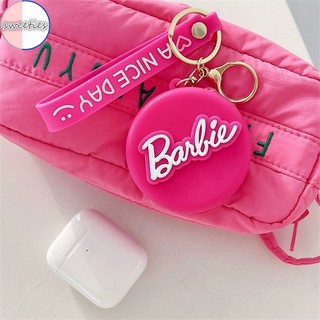 Y2k barbiestyle girls sweet barbiepink bowknot coin bag mặt dây chuyền keychain cặp đôi túi nhỏ silicone key chain