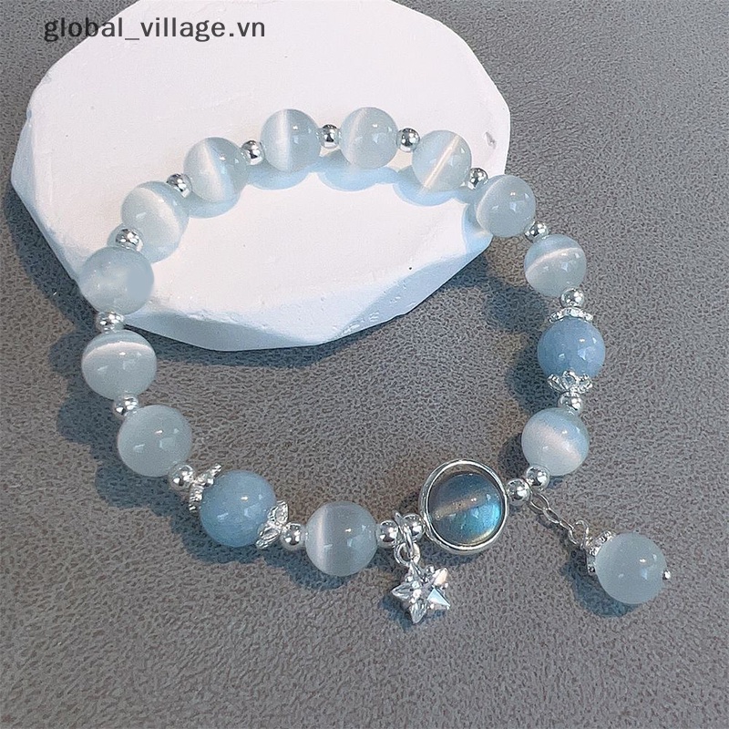 Giả opal pha lê đính cườm vòng tay thời trang vòng đeo tay đàn hồi nhẹ chuỗi đeo tay đơn giản cho cô gái phụ kiện trang sức nữ