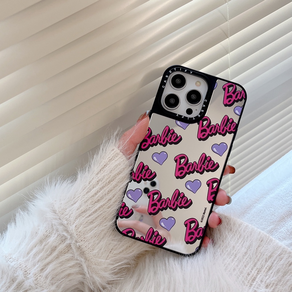 Barbie mirror casetify phone case cho iPhone 15 14 13 12 11 pro max plus, bìa cứng