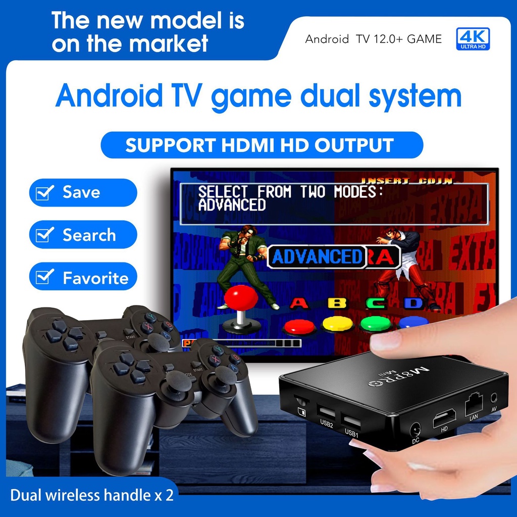 Bộ Máy Chơi Game Cầm Tay Không Dây M8 pro mini Android 2.4G Duals