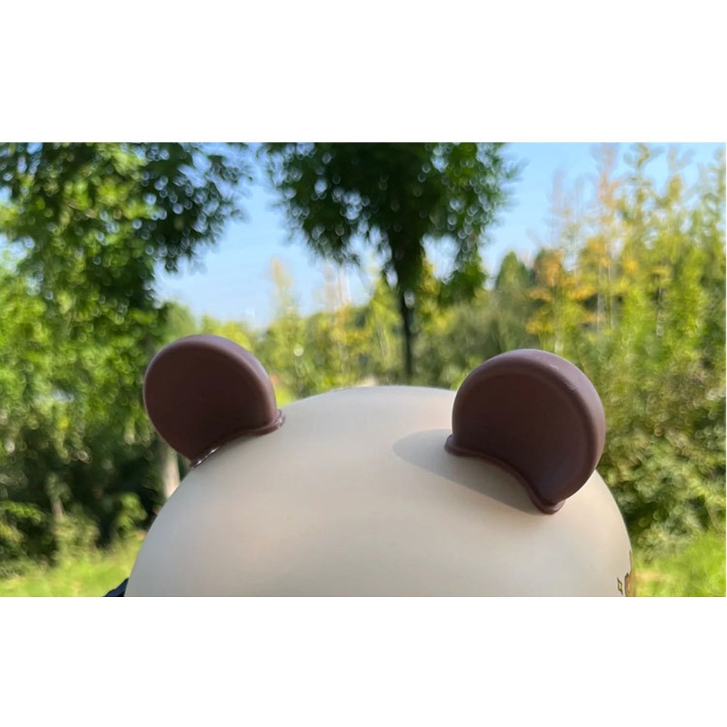 Miếng Dán Trang Trí Mũ Bảo Hiểm Hình Tai Gấu Dễ Thương