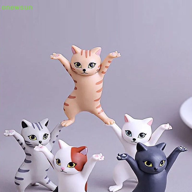 Onewsun dancing cat hình trang trí hoạt hình mèo mô hình đồ chơi thời trang trao đổi cat capsule đồ chơi búp bê trang trí bánh mới