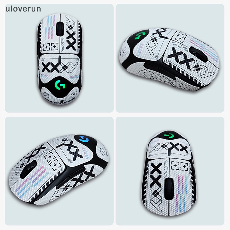 Uloverun mouse grip tape skate handmade sticker non slip suck sweat for logitech g pro x superlight wireless mouse vn