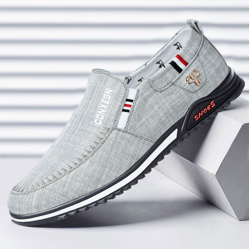 Giày vải nam vải lanh thấp trên cùng giày đi thuyền buồm đế mềm giày lười thoáng khí