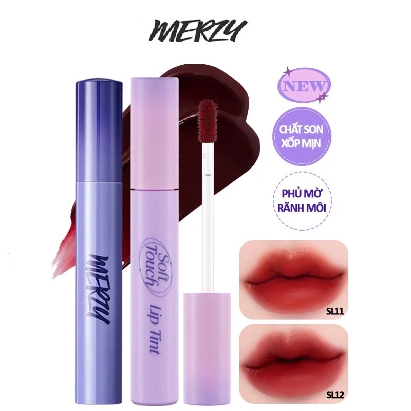 Son Kem Siêu Lì, Siêu Mịn Môi Merzy Soft Touch Lip Tint 3g