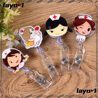 Kẹp Giữ Thẻ ID/Thẻ Tên Mini Bằng Acrylic Có Thể Thu Gọn In Họa Tiết Hoạt Hình