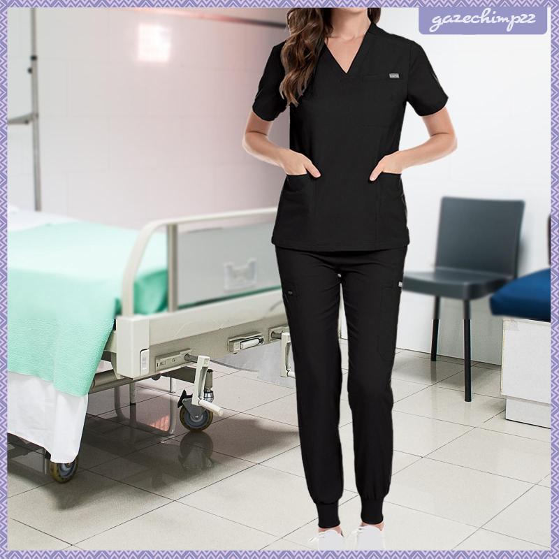 Uniforms scrub set nurse top pants bộ đồ làm việc cho cửa hàng thú cưng spa beauty salon