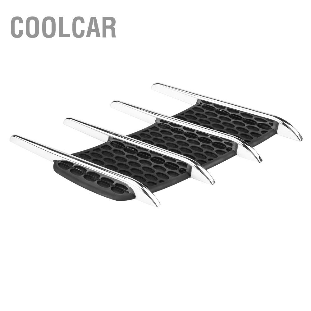 CoolCar Cặp Ngoại Thất Ô Tô Hood Bên Khe Hút Không Khí Lưu Lượng Thông Hơi Mang Cá Mập Ổ Cắm Viền Trang Trí Miếng Dán