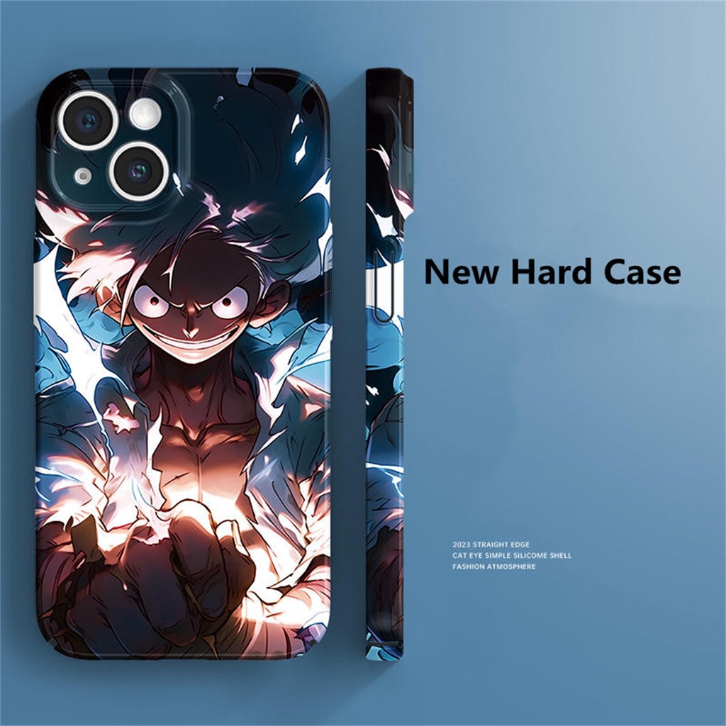 Cartoon one-piece the sun god nica luffy glossy hard acrylic thin phone case for samsung galaxy s20fe s21 s22 s23 plus ultra 5g note 9 10 plus vỏ bảo vệ máy ảnh Ốp điện thoại