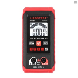 Habotest ht123 digital multimeter auto range multi-meter 2,000 counts true rms measuring ac/dc voltage resistance ncv test with lcd backlight flashlight data hold