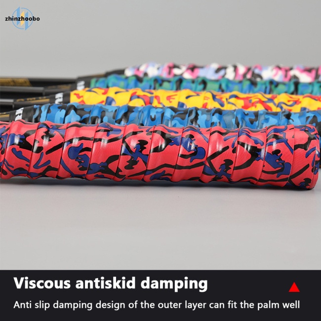 Zhin camouflage handle tape dày anti-slip thấm hút mồ hôi băng quấn mồ hôi cho vợt cầu lông tennis