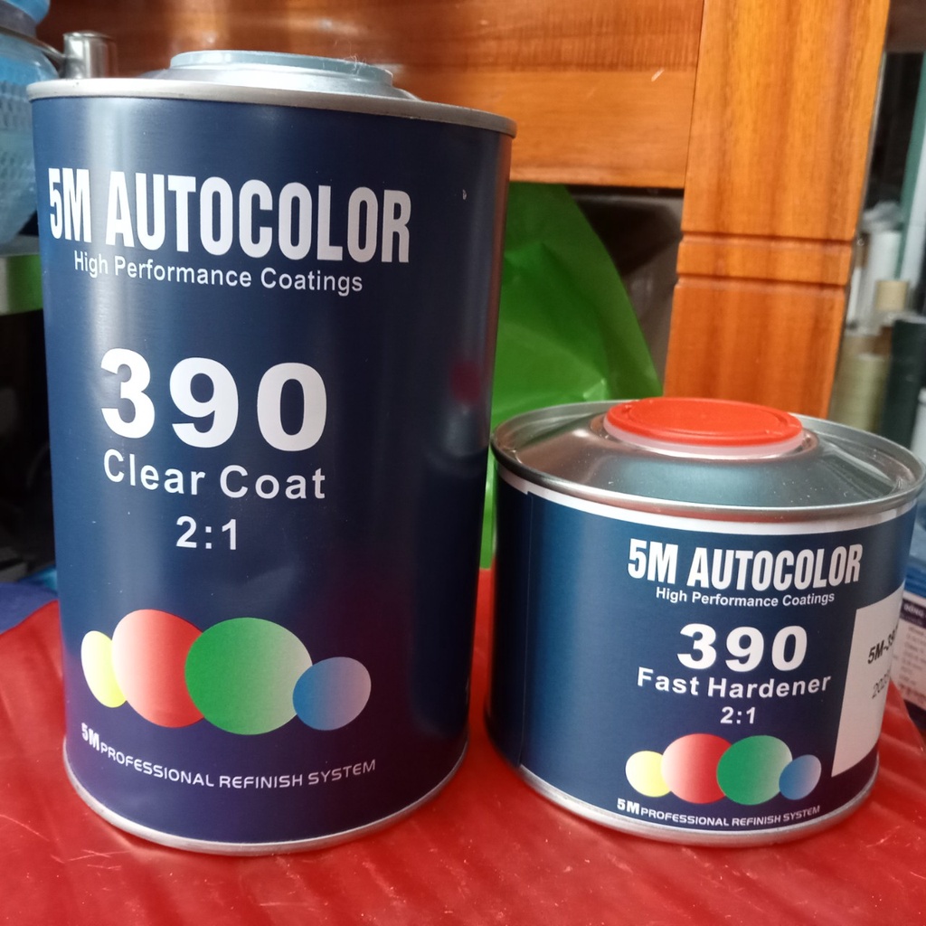 Bộ Dầu bóng 5M Autocolor 390 nhanh khô sơn xe 2 thành phần siêu bóng