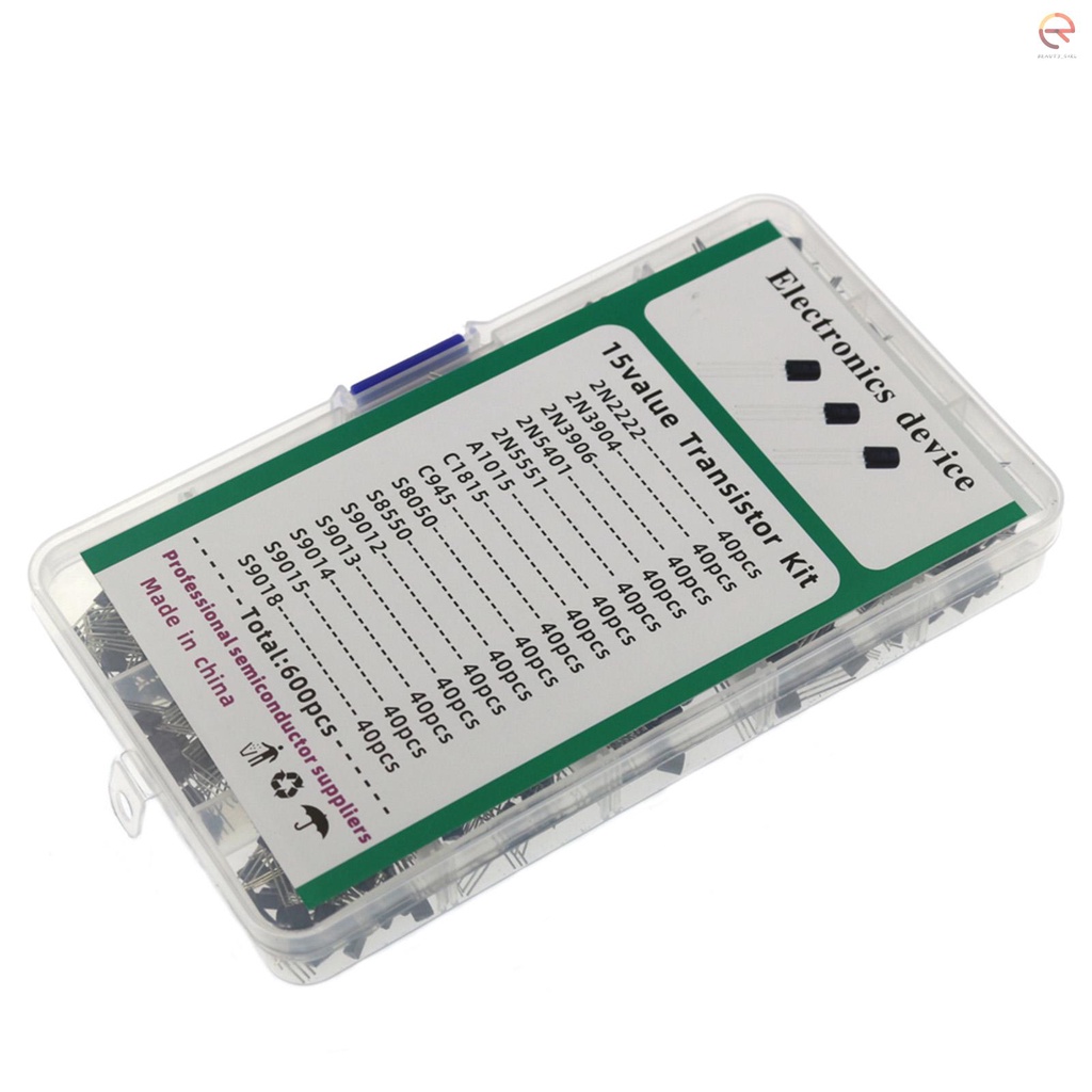 ⚓600 cái to-92 transistor 15 loại bộ giá trị 2n222 / 2n3904 / 2n3906 / 2n5401 / 2n5551 / a1015 / c1815 / c945 / s8050 / s8550 / s9012 / s90
