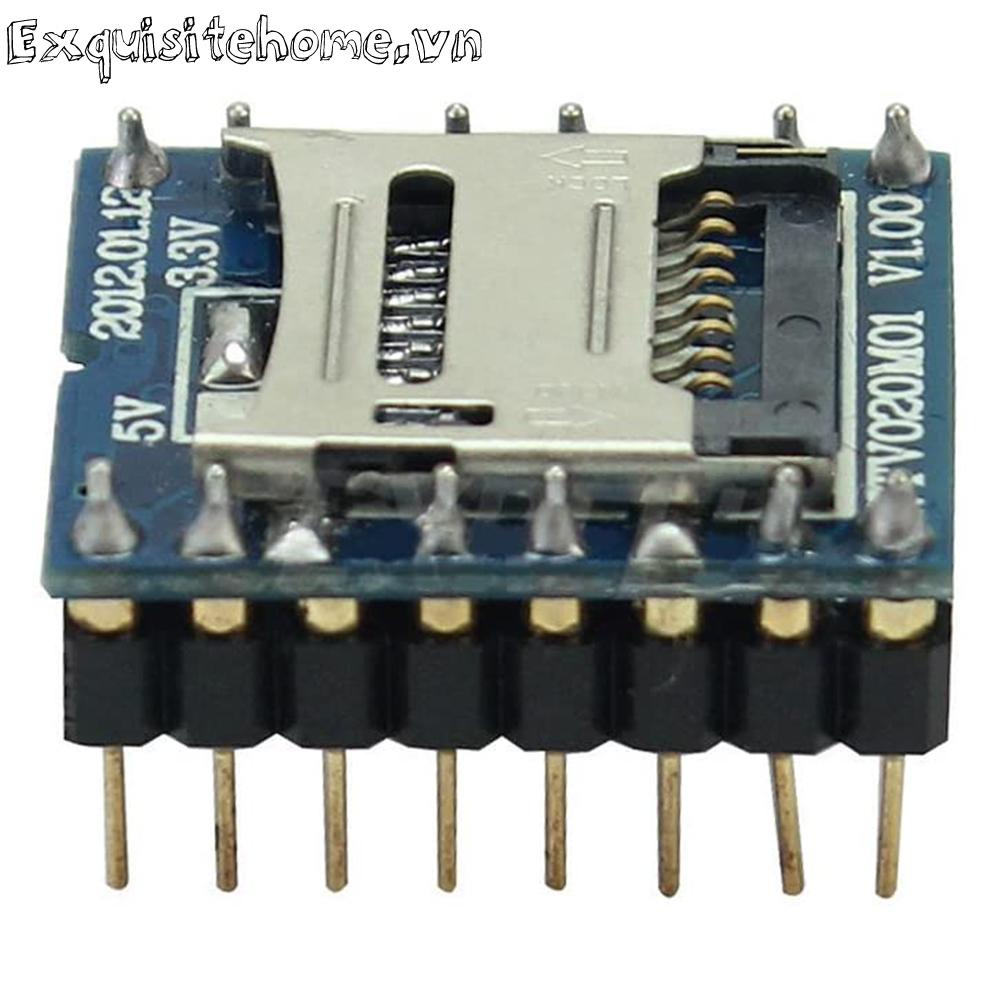 Wtv020-sd voice module hỗ trợ thẻ nhớ 32m-1gb mini sd card mp3 sound module