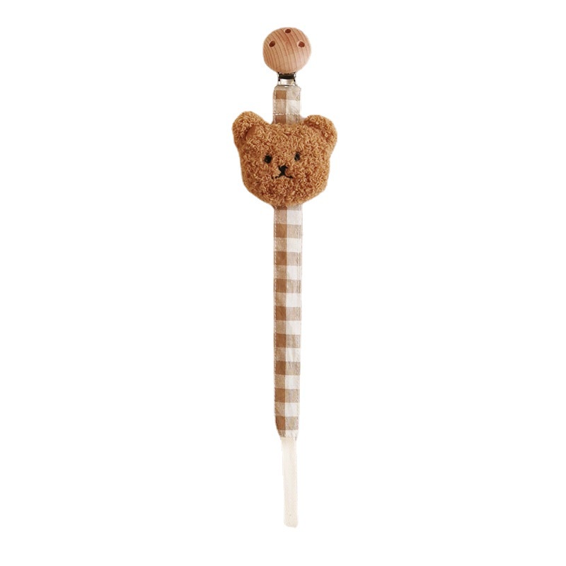 Korea korea bear head baby pacifier clip anti-drop rope baby pacifier chain