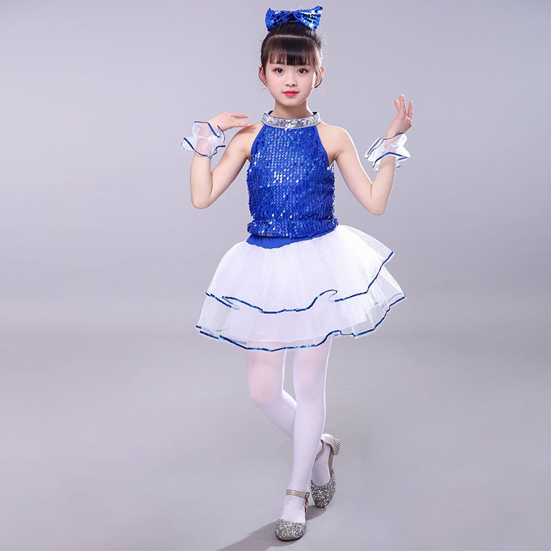 Ngày trẻ em gạc váy biểu diễn váy pettiskirt trang phục cô gái sequins princess dress toddler fairy dress