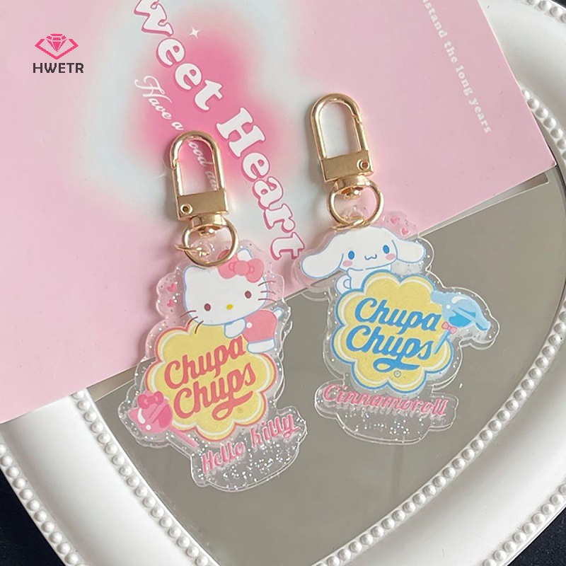 Móc khóa HWETR kiểu Anime Kuromi Sanrio My Melody Kawaii Cinnamoroll trang trí balo đi học