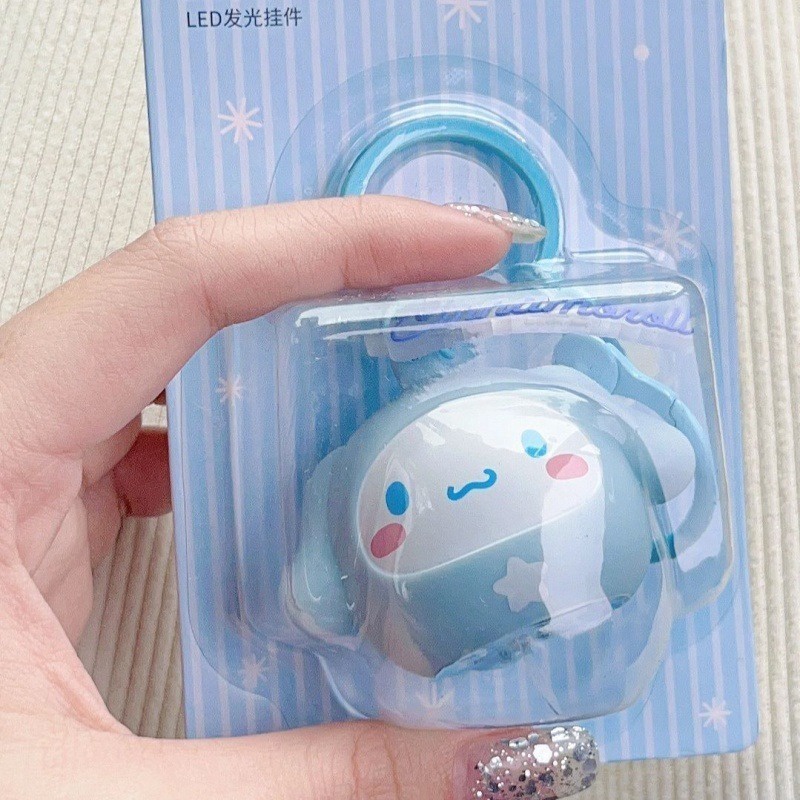 Sanrio kuromi cinnamoroll kawaii anime móc khóa ngoại vi phim hoạt hình dễ thương đèn led phát sáng mặt dây chuyền túi mặt dây chuyền