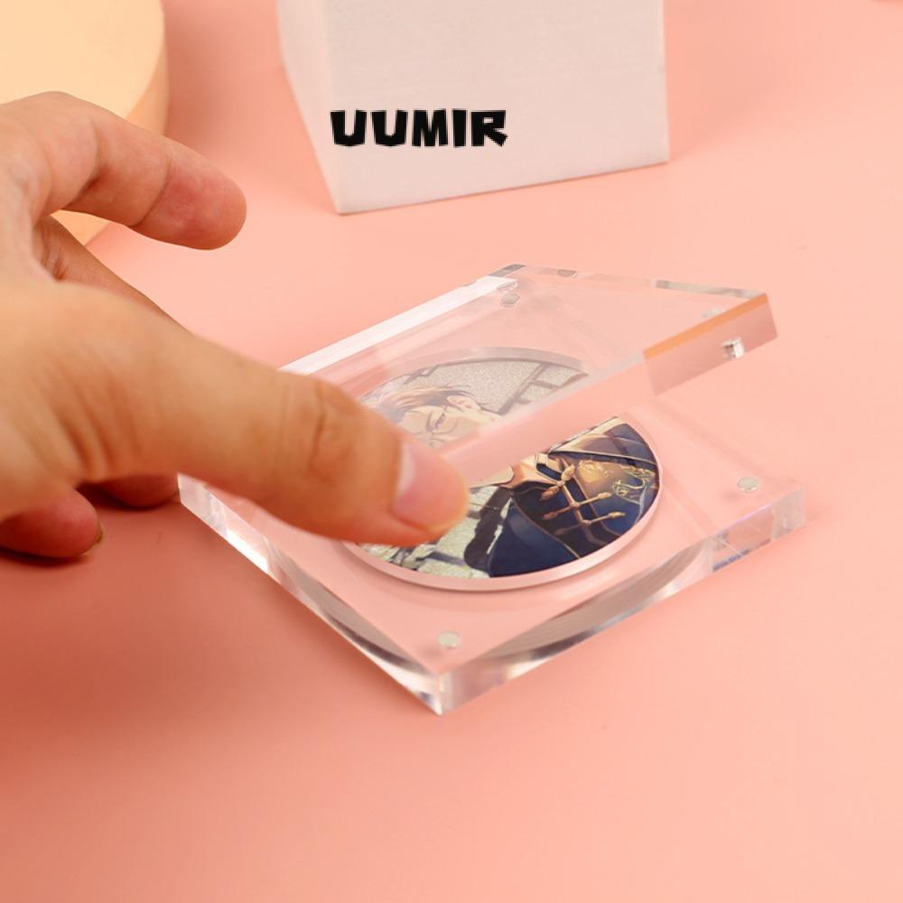UUMIR Hộp trưng bày, màn hình đồng xu acrylic đa chức năng trong suốt, giá đỡ tròn lưu trữ 10cm bìa bảo vệ anime để bàn