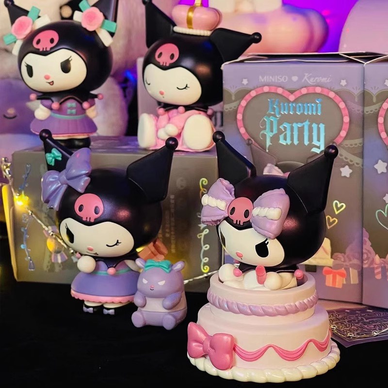 Sanrio kuromi original mystery box birthday party series mini figure surprise blind box người hâm mộ mô hình dễ thương bộ sưu tập quà tặng đồ chơi