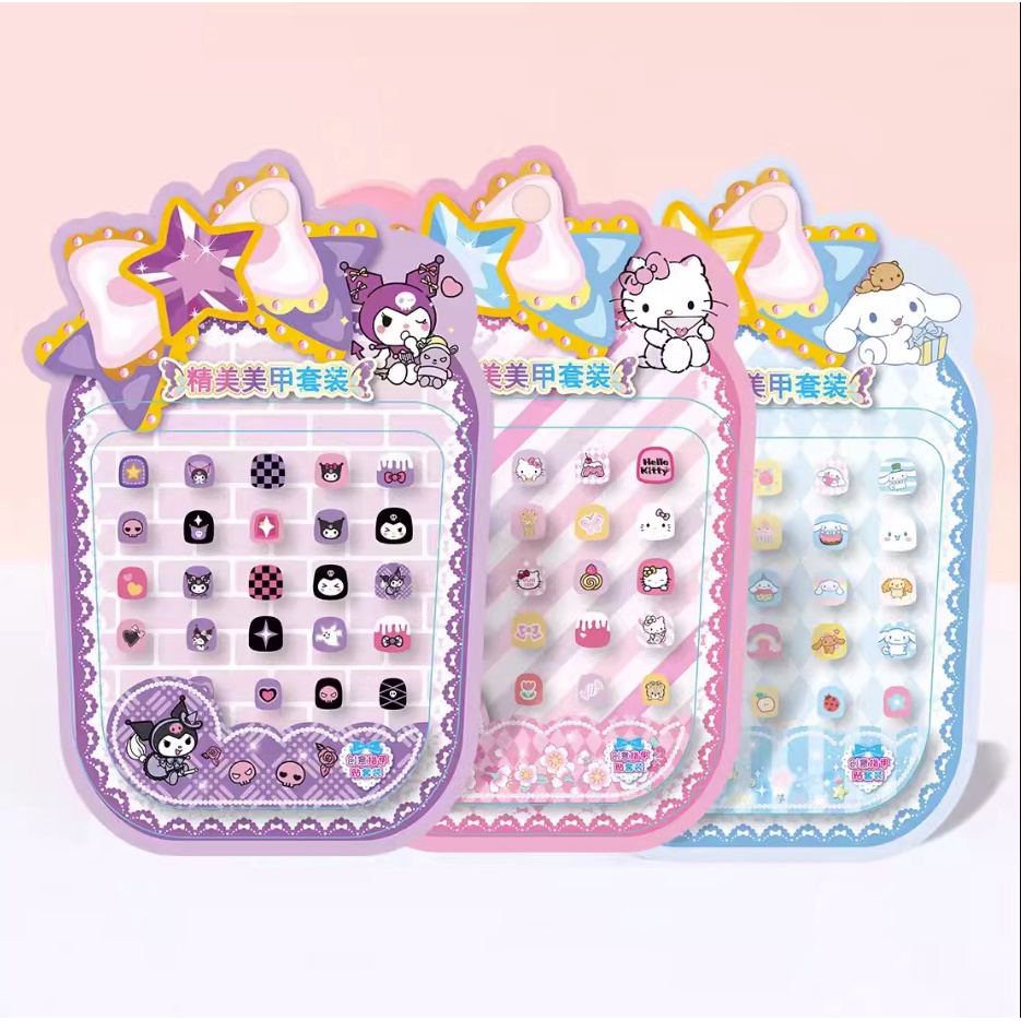 Sanrio nail art sticker phim hoạt hình dễ thương kuromi nail painting stickers cho bé gái
