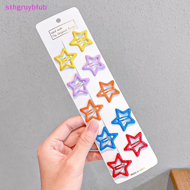 Sthb 10 cái dễ thương đầy màu sắc ngôi sao hình dạng giọt nước kẹp tóc cho bé gái trẻ em kẹp tóc trang trí tóc đáng yêu trẻ em phụ kiện tóc vn