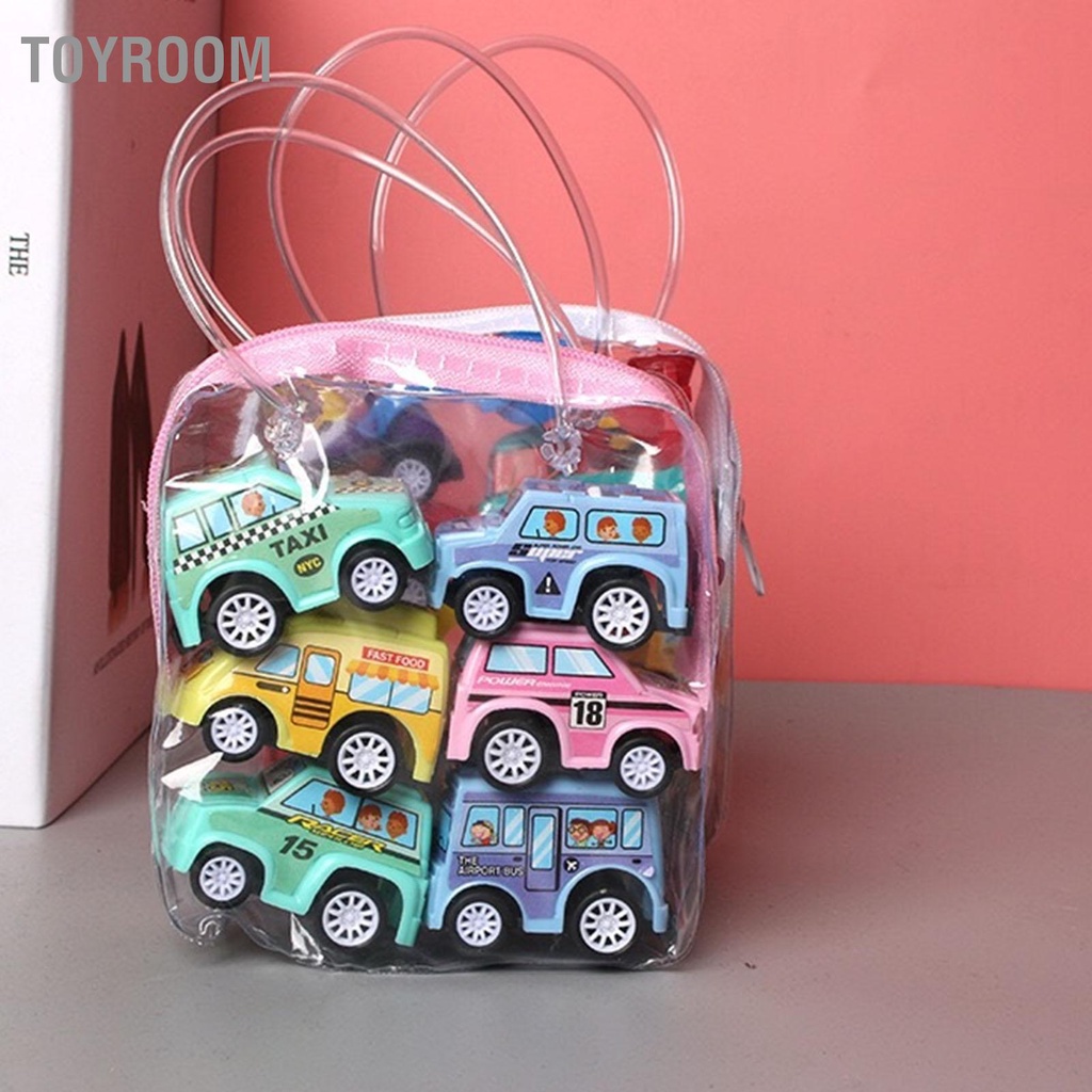 Có thể bán buôn Bộ 6 Kéo Lại Đồ Chơi Ô Tô Tráng Men Chống Sốc Cho Trẻ Em ToyRoom Hàng giao ngay