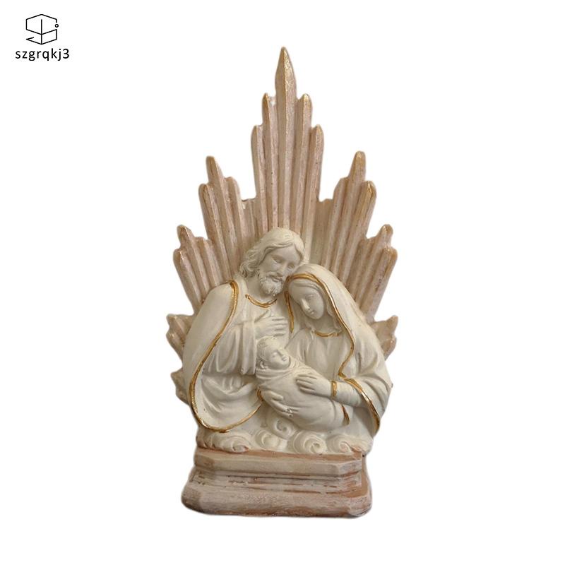 Tượng thánh gia đình bằng nhựa, tượng gia đình công giáo để bàn, trang trí, bộ sưu tập