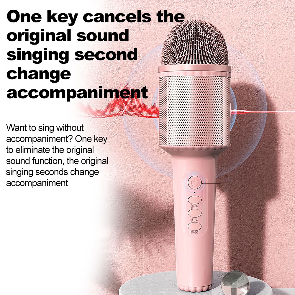 VIRWIR Karaoke Micro bluetooth Không Dây Cầm Tay Khoảng Cách 10m Cho Trẻ Em