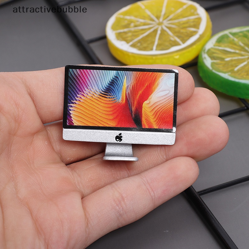Atvn 1/12 máy tính mini + chuột + bàn phím mô hình văn phòng phẩm cho nhà búp bê thu nhỏ martijn
