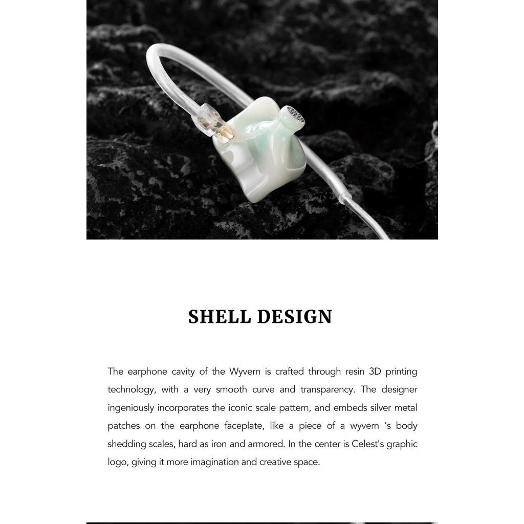 Kinera celest wyvern pro in ear monitor tai nghe đường kính 10mm trình điều khiển động in 3d 0,78mm tai nghe có thể tháo rời 2pin