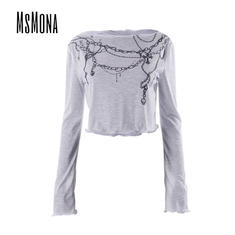 Áo Thun Tay Dài Cổ Tròn In Họa Tiết Thời Trang 2023 Cho Nữ