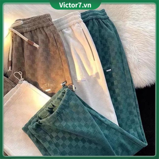 Quần Legging Thể Thao Dây Rút Kẻ Sọc Caro Thời Trang Cho Nam