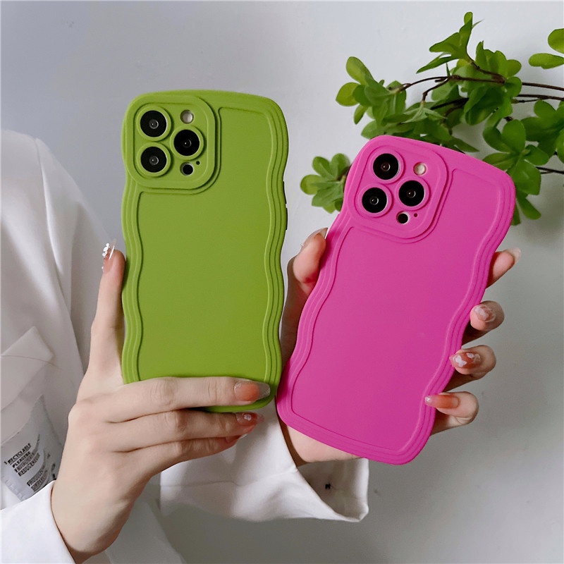 Ốp Điện Thoại Màu Trơn Họa Tiết Sóng Biển Cho HuaWei P20 P30 Lite P40 Mate 20 30 Pro Nova 4E