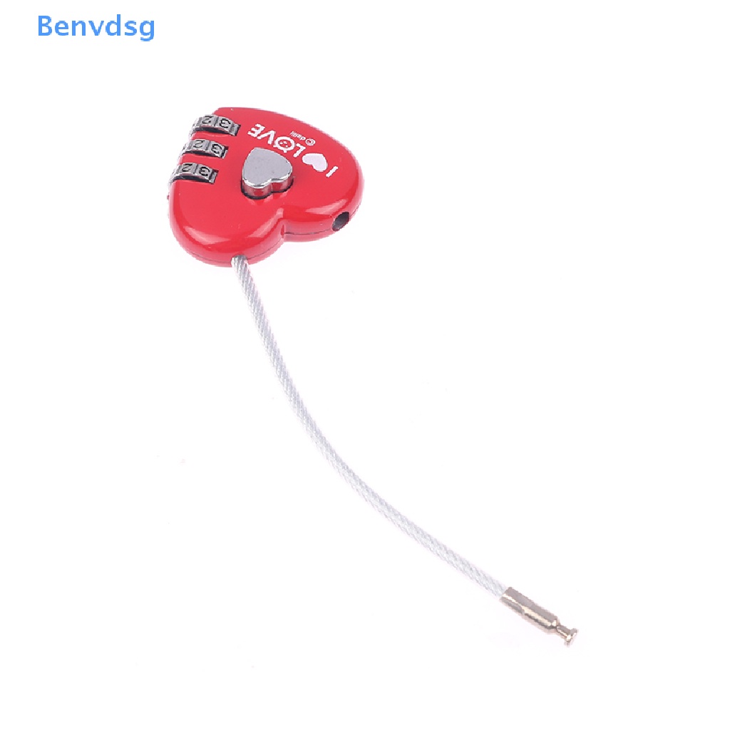 Ổ Khóa Mật Khẩu Kỹ Thuật Số 3 Bit Hình Trái Tim Tiện Dụng Mang Theo Du Lịch