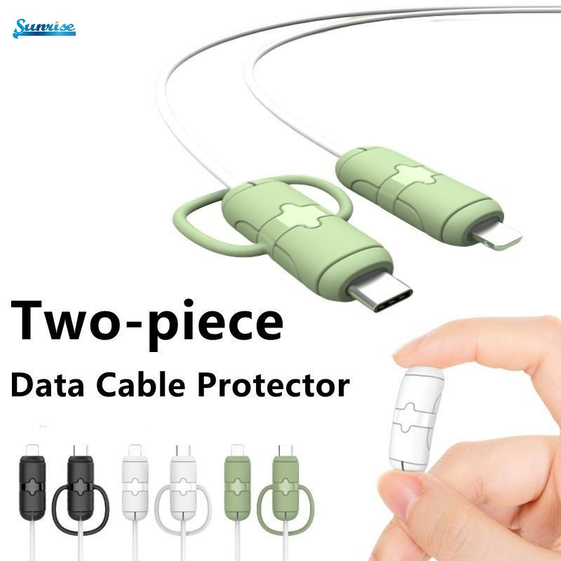 Vỏ Bọc Bảo Vệ Dây Cáp Sạc Dữ Liệu Type-C / Data Bằng Silicon Co Giãn Màu Trơn Chống Vỡ Tiện Dụng