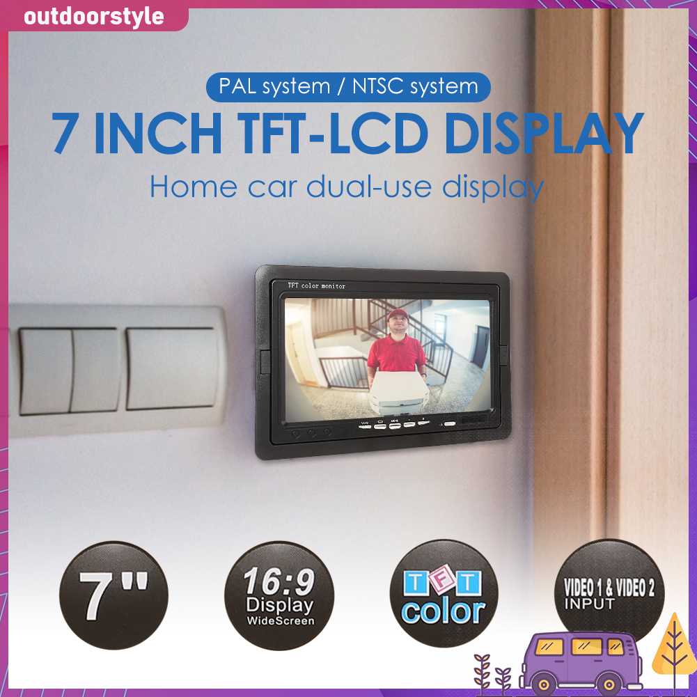 Màn Hình Tft Lcd 7 Inch Gắn Kính Chiếu Hậu Xe Hơi
