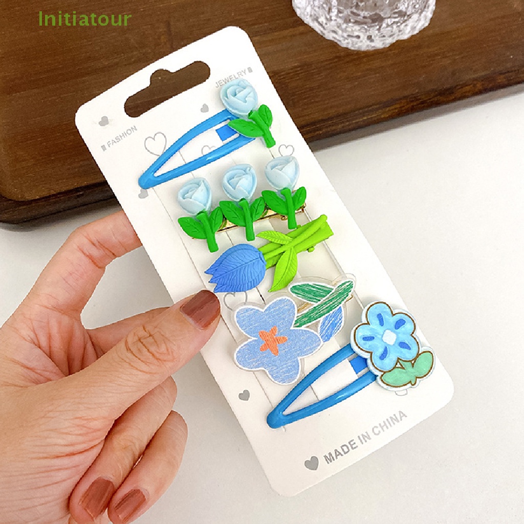 Kẹp Tóc Hình Hoa Hồng / Hoa Tulip Phong Cách Hàn Quốc Ngọt Ngào Cho Bé Gái