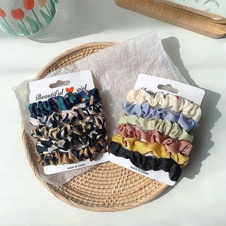 Set 6 Dây Cột Tóc Co Giãn Đơn Giản Cho Nữ