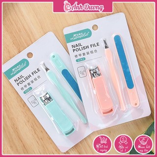 Set 3 món bấm móng tay, dũa móng tay, cây lấy khóe da