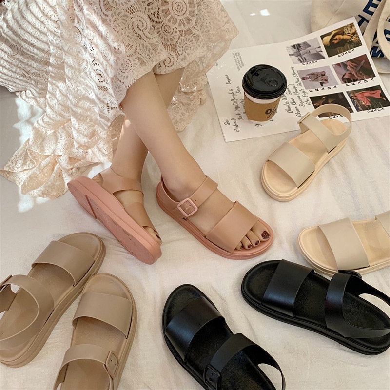 Sandal Đế Xuồng Thiết Kế Đơn Giản Thời Trang Đi Biển Mùa Hè Mới Cho Nữ