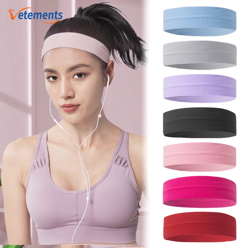 1 Băng Đô Nylon Co Giãn Thoáng Khí Chống Mồ Hôi Màu Sắc Đơn Giản