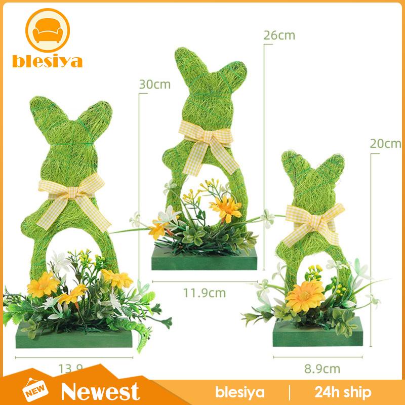 Set 3 Phụ Kiện Treo Trang Trí Bằng Gỗ Hình Thỏ Phục Sinh