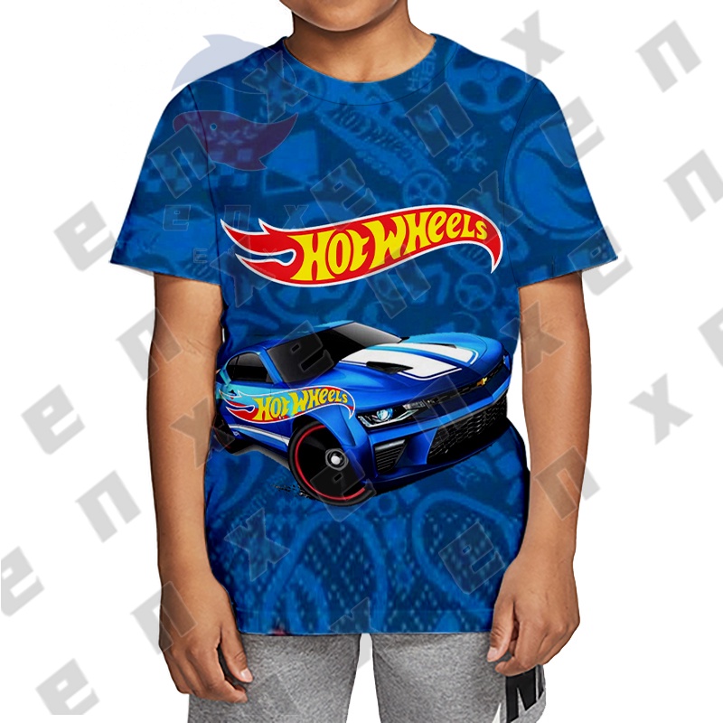 Hot Wheels Áo Thun Sát Nách In Hình Xe Hơi Hoạt Họa Thời Trang Mùa Hè Cho Bé